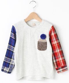 家ポケットドッキング長袖Tシャツ