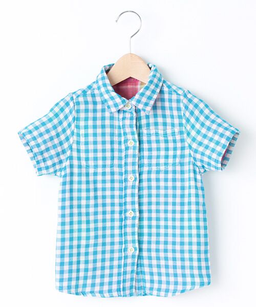 petit main / プティマイン Tシャツ | チェック半袖リバーシブルシャツ | 詳細5