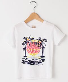 ヤシの木プリント半袖Tシャツ