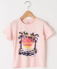 ヤシの木プリント半袖Tシャツ