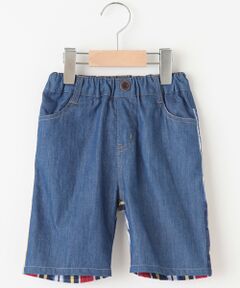 petit main / プティマイン ショート・ハーフ・半端丈パンツ | トーマスコラボ切り替えチェック柄ハーフパンツ