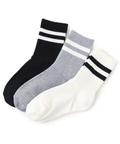 petit main / プティマイン ソックス | 配色ライン入りソックス3足セット
