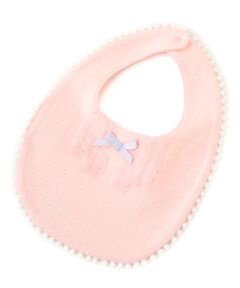 petit main / プティマイン スタイ・ビブ | リボン×フリルつきポンポンフチ取りスタイ