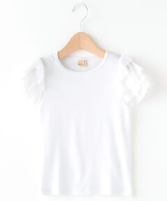 petit main / プティマイン Tシャツ | チュールフリル袖Tシャツ