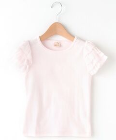 チュールフリル袖Tシャツ