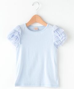 チュールフリル袖Tシャツ