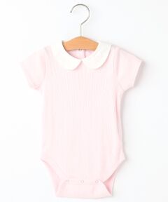 petit main / プティマイン ロンパース | 丸衿つきリブロンパース