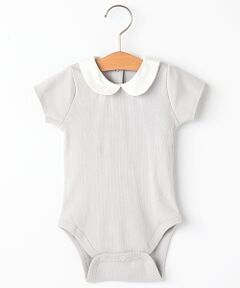 petit main / プティマイン ロンパース | 丸衿つきリブロンパース