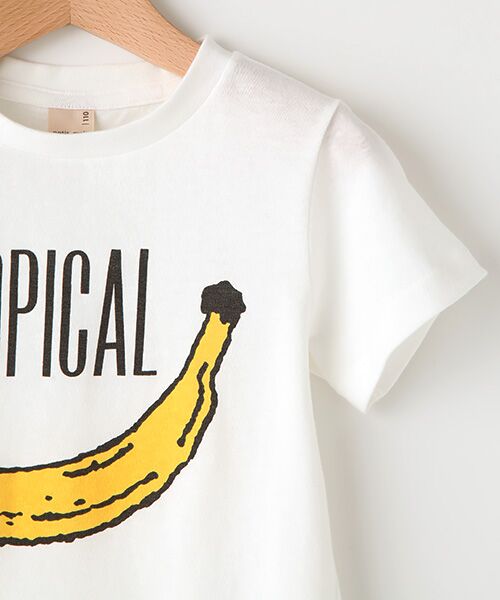 petit main / プティマイン Tシャツ | バナナ＆ロゴプリント入りTシャツ | 詳細2