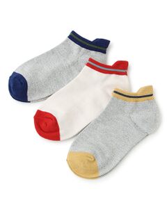 petit main / プティマイン ソックス | 配色ライン入りスニーカーインソックス3足セット