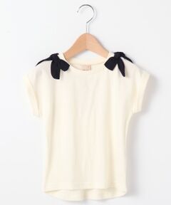 petit main / プティマイン カットソー | 肩リボンつきTシャツ