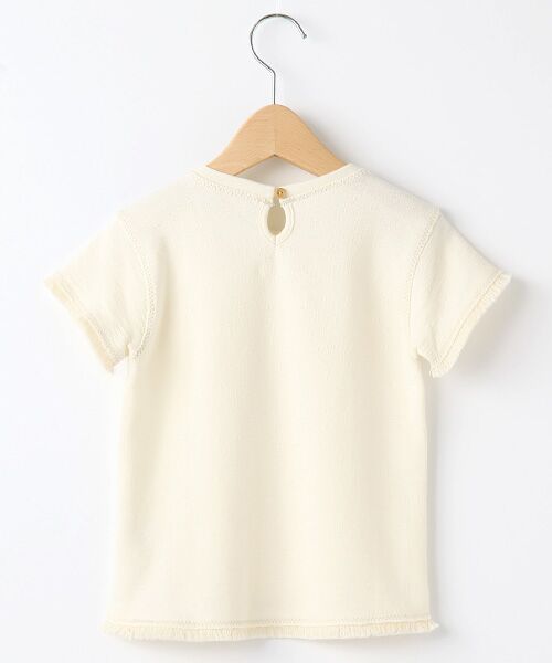 petit main / プティマイン Tシャツ | フリンジつきクルーネックTシャツ | 詳細1
