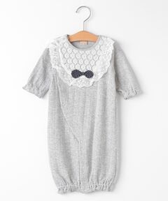 petit main / プティマイン ロンパース | レースフリル切り替え2WAYオール