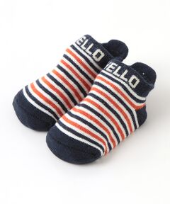 petit main / プティマイン ソックス | HELLOロゴ入りボーダーカップソックス