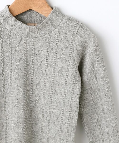 petit main / プティマイン ニット・セーター | 柄編みデザインハイネックTシャツ | 詳細3