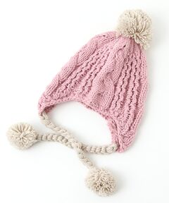 petit main / プティマイン ニットキャップ | 耳当てつきポンポンニット帽