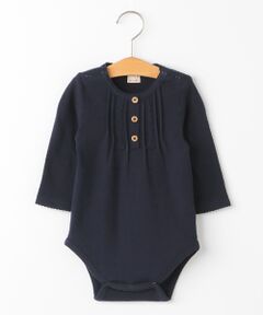 petit main / プティマイン ロンパース | レーステープつきピンタックロンパース