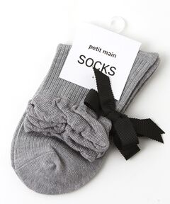 petit main / プティマイン ソックス | グログランリボンつきソックス