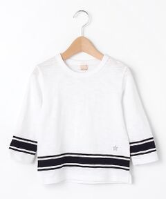 配色ライン入りTシャツ