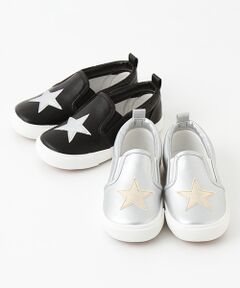 petit main / プティマイン スニーカー | スターアップリケつきスリッポン