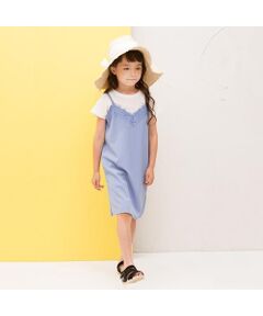 petit main / プティマイン セットアップ | レースつきキャミソール×Tシャツセット