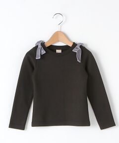 petit main / プティマイン カットソー | 裏起毛リボントップス