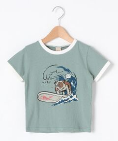 ブルドッグサーフプリントTシャツ