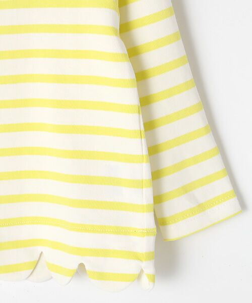 petit main / プティマイン Tシャツ | 裾スカラップボーダーT(8分袖) | 詳細3