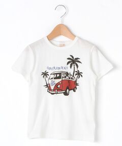 犬＆車プリントＴシャツ