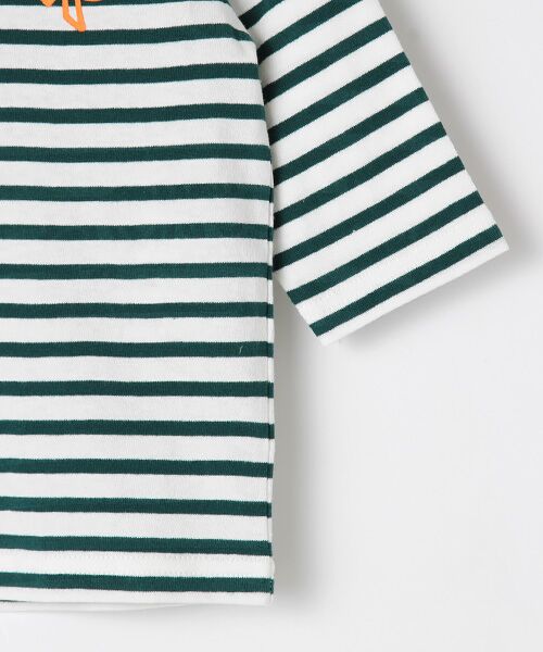 petit main / プティマイン Tシャツ | ロゴボーダーT（7分丈） | 詳細3