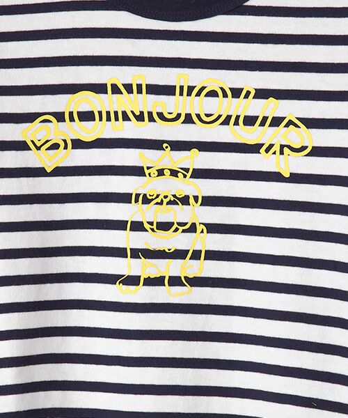 petit main / プティマイン Tシャツ | ロゴボーダーT（7分丈） | 詳細5