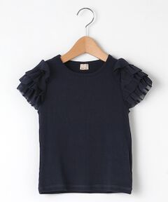 袖シフォンティアードTシャツ