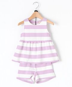 petit main / プティマイン セットアップ | ボーダー柄チュニック×パンツセット