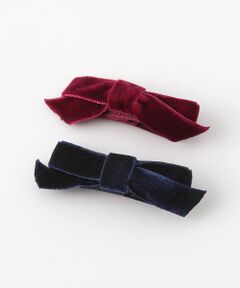 petit main / プティマイン ヘアピン | ベロアリボンクリップ2個セット