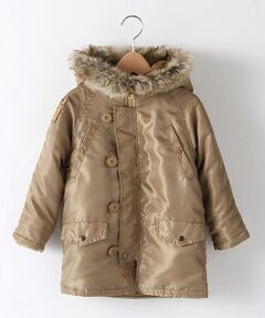 petit main / プティマイン ミリタリージャケット・コート | フェイクファーフードつきミリタリーコート