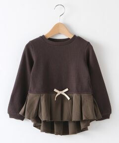 petit main / プティマイン カットソー | タックぺプラムTシャツ