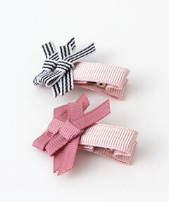 petit main / プティマイン ヘアピン | リボンヘアクリップ二個セット