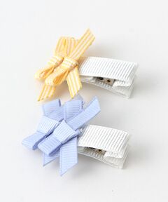 petit main / プティマイン ヘアピン | リボンヘアクリップ二個セット