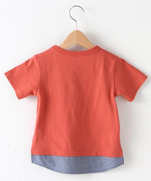 petit main / プティマイン Tシャツ | 星アップリケ裾シャツレイヤード風Tシャツ | 詳細1