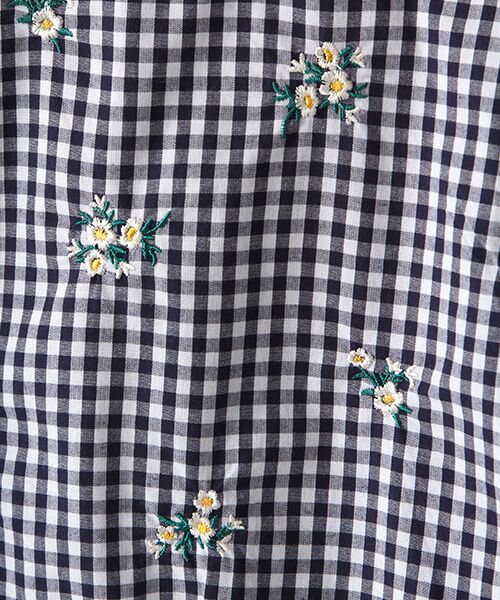 レディース花柄ギンガムチェックトップス - Tシャツ/カットソー(半袖