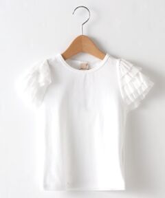 袖ティアードチュールTシャツ