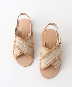 petit main / プティマイン サンダル | ラフィアクロスサンダル
