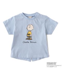 PEANUTSコラボ チャーリー・ブラウン後ろスリットTシャツ