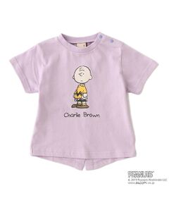 PEANUTSコラボ チャーリー・ブラウン後ろスリットTシャツ