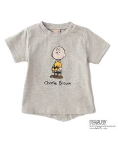 PEANUTSコラボ チャーリー・ブラウン後ろスリットTシャツ