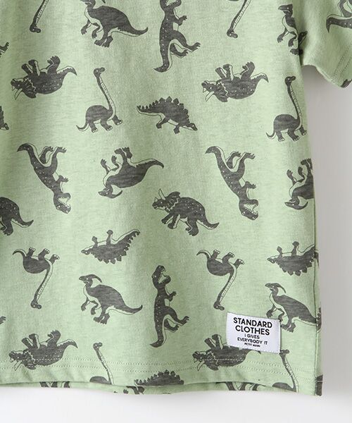 petit main / プティマイン Tシャツ | 恐竜総柄Tシャツ | 詳細3