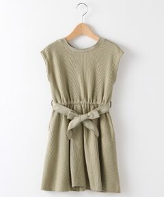 petit main / プティマイン ミニ丈・ひざ丈ワンピース | リボンベルトカットワンピース