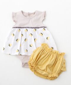 petit main / プティマイン ロンパース | フルーツ切り替えロンパース×ブルマセット