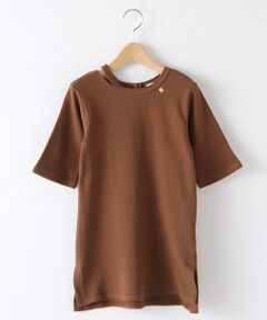 衿スリットTシャツワンピース