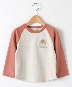 ミニ裏毛 アニマルアップリケ ラグランTシャツ